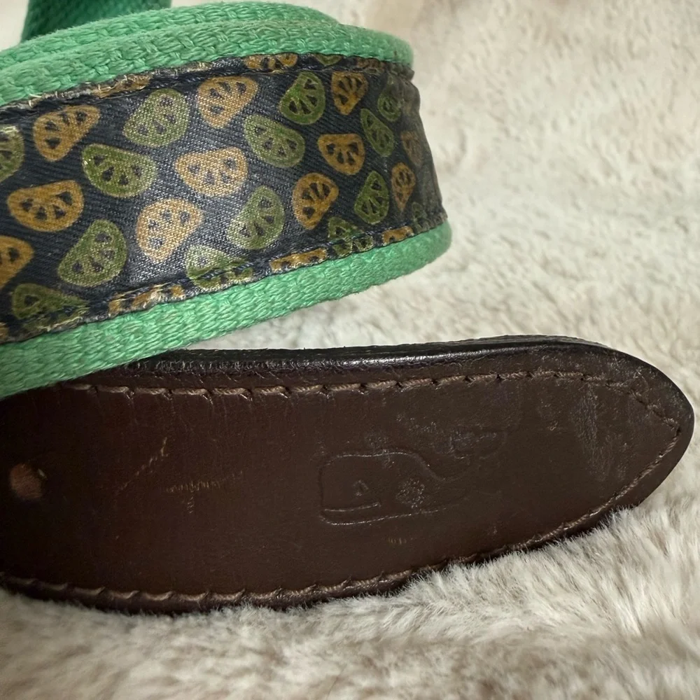 Vineyard Vines Vintage Canvas & Leather Lemons & Limes Mens Belt 39